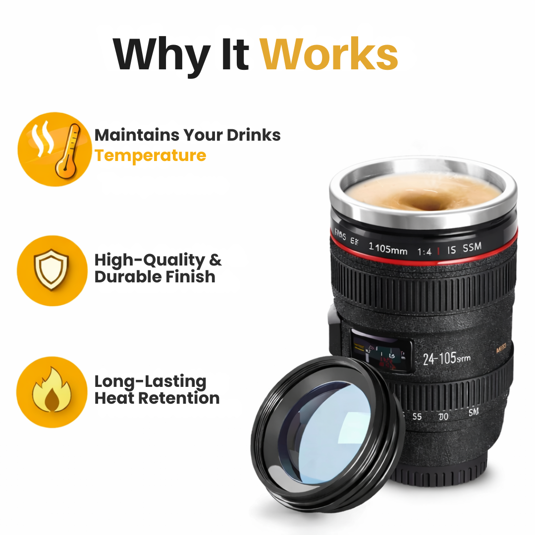 📸 Lens Coffee Mug – Capture the Perfect Brew ☕ | 10–30% OFF + FREE Cute Cup Holder 🐙🎁